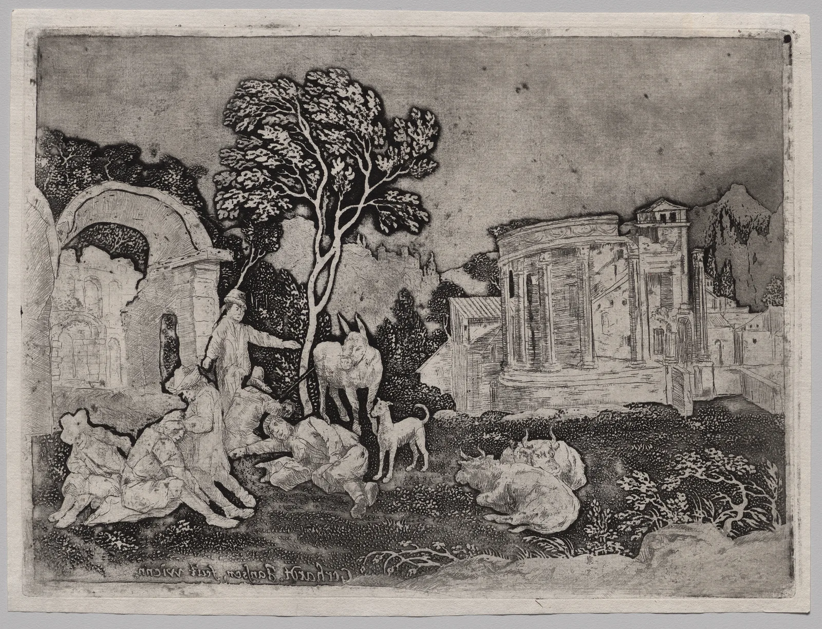Pastoral Landscape with Ruins