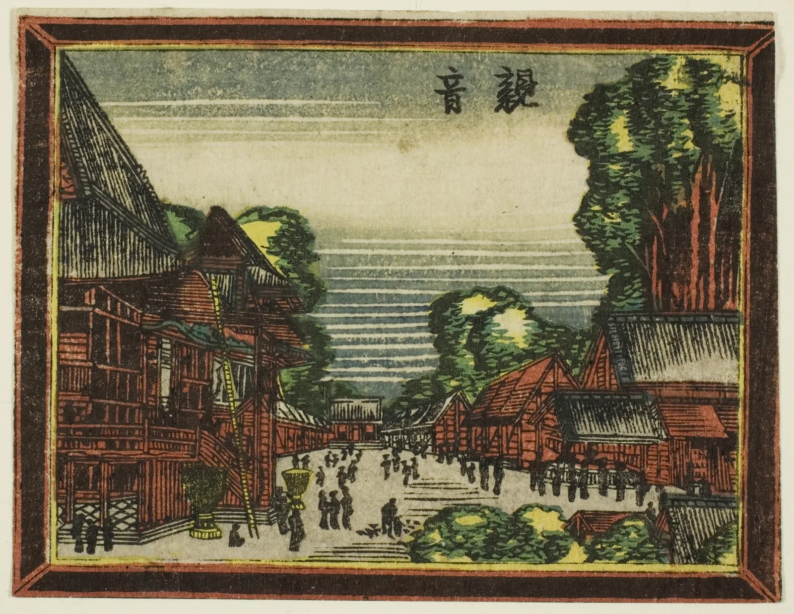 Kannon Temple (Kannon), from the series Dutch-style Pictures: Eight Views of Edo (Oranda gakyo Edo hakkei)