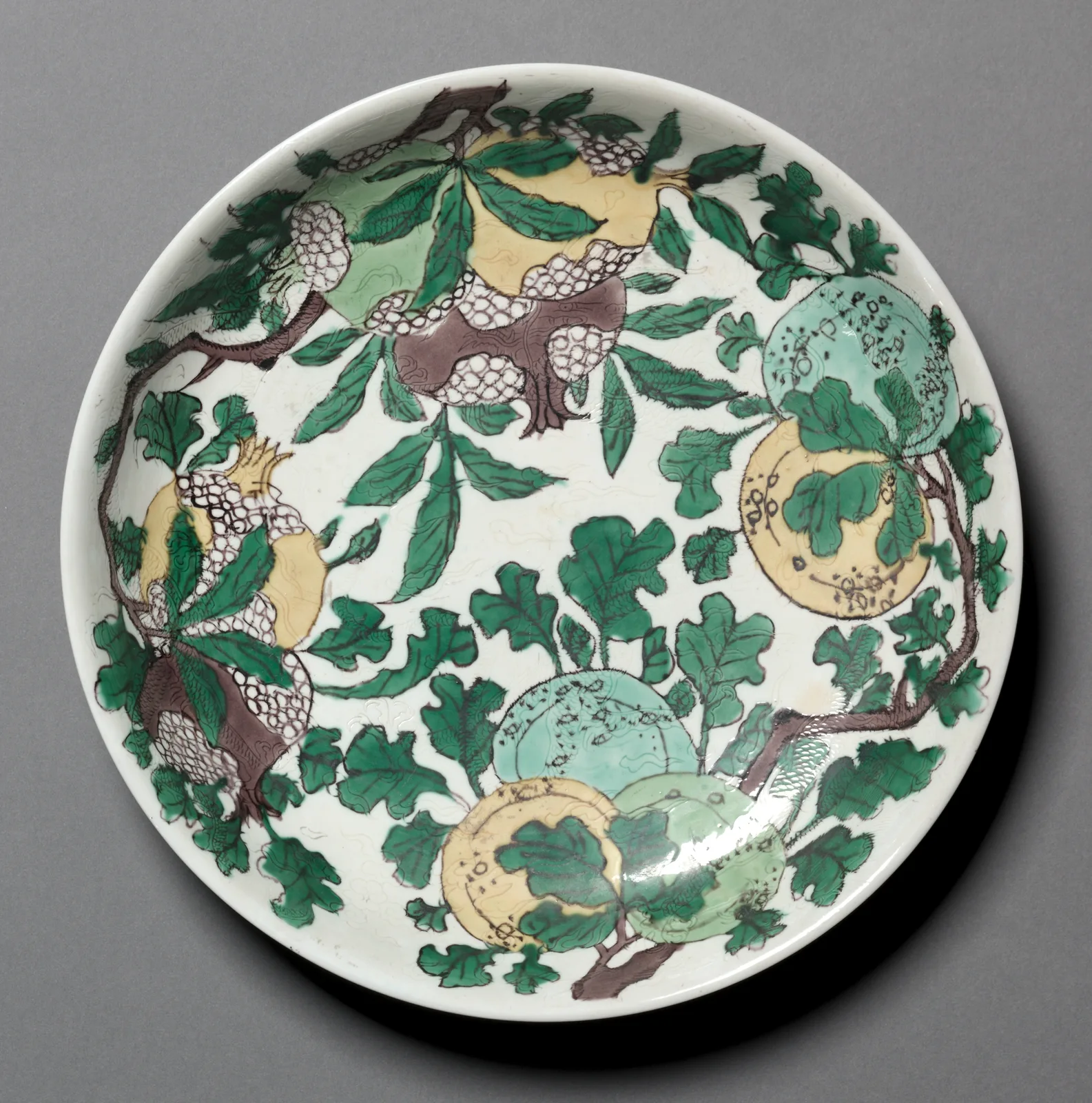 Dish with Dragons, Pomegranates, and Peaches