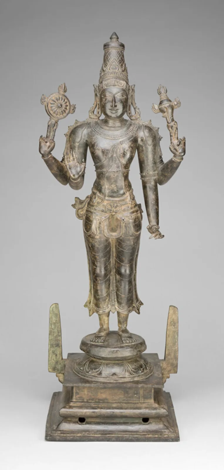 Four-Armed God Vishnu Holding Discus and Conch
