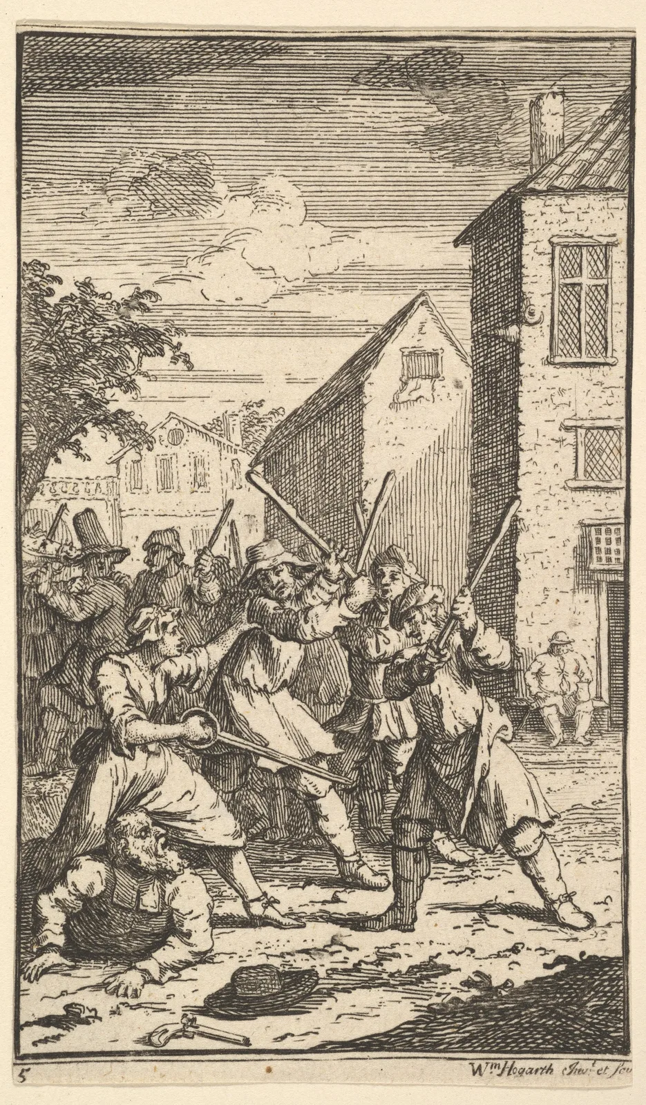 Hudibras Vanquished by Trulla (Seventeen Small Illustrations for Samuel Butler's Hudibras, no. 5)