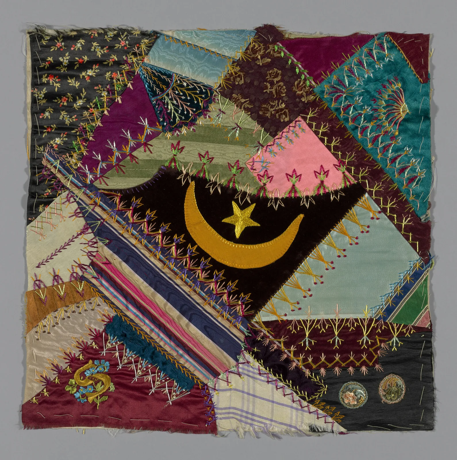 Square from a 'Crazy Quilt'