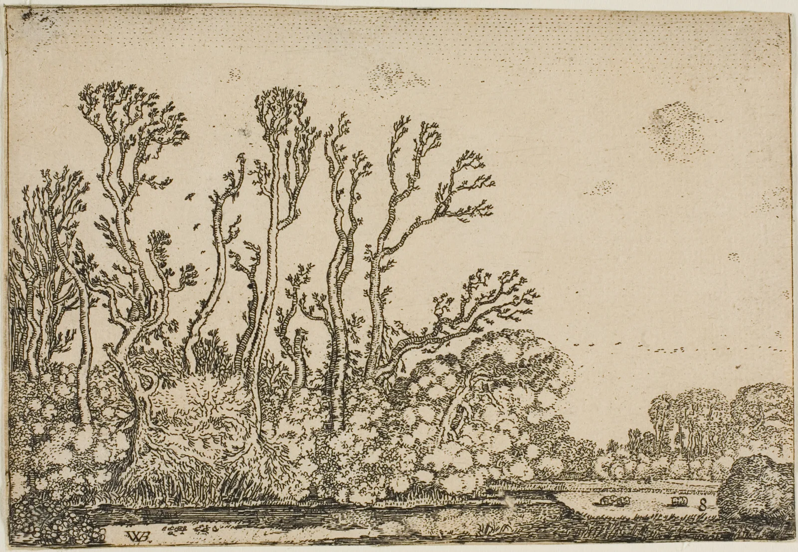 Landscape with Trees, Pond and Sheep