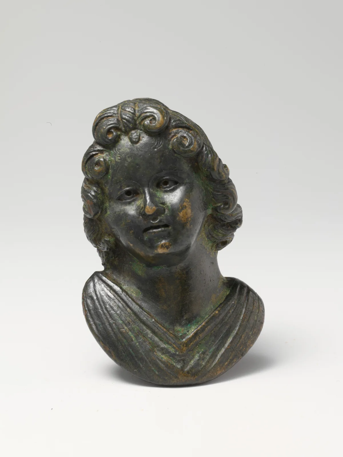 Bronze portrait bust of a boy
