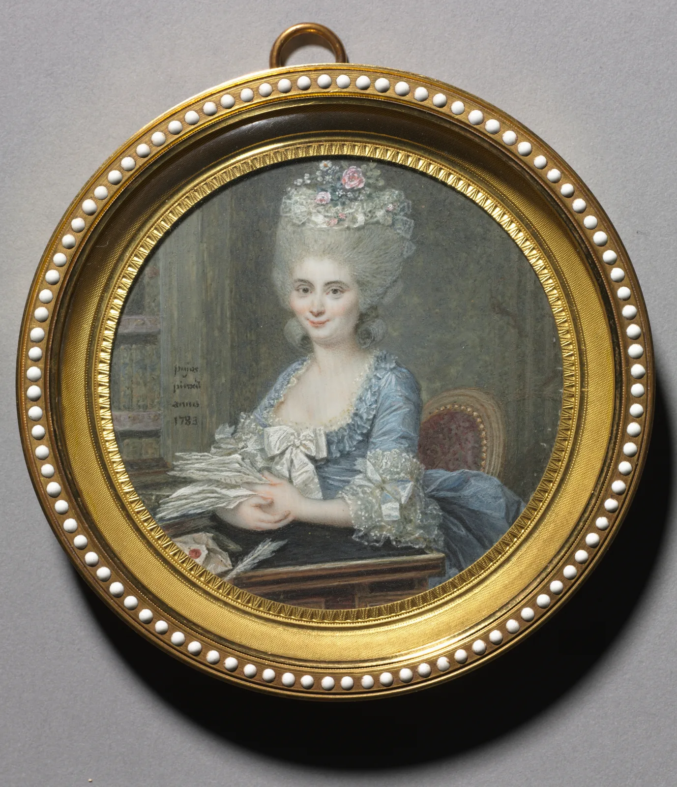 Portrait of a Woman in a Blue Dress