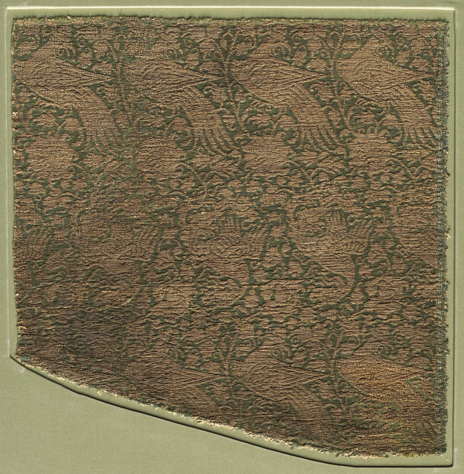 Lampas with phoenixes amid undulating vines