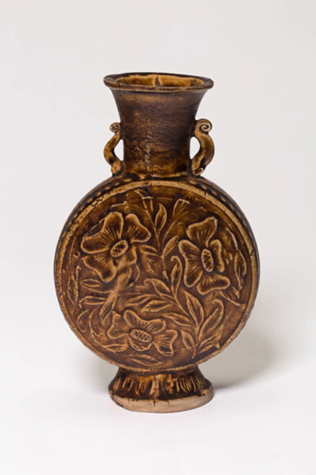 Amphora-Type Vase with Stylized Flowers
