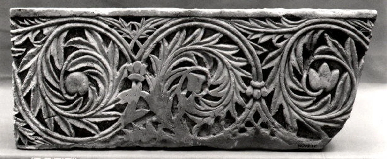 Fragment of Frieze with Acanthus Leaves Encircling Fruit and Flowers