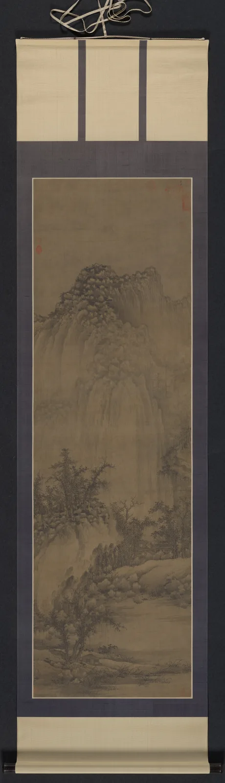 Buddhist Retreat by Stream and Mountains